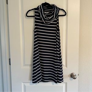 Socialite Navy and White Striped Ribbed Dress